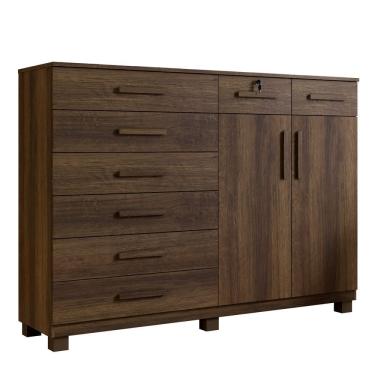 Imagem de Cômoda New Triunfo 8 Gavetas 2 Portas 2 Prateleiras Com Sapateira - Benetil