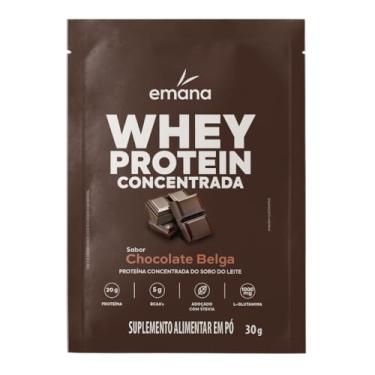 Imagem de Emana Monodose Suplemento Alimentar em Pó Whey Protein Adoçado com Stevia Sabor Chocolate Belga - Sachê 30g