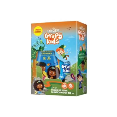 Imagem de Kit Origem Grupy Kids Cabelos Crespos Shampoo com 500ml + Condicionador com 250ml Nazca