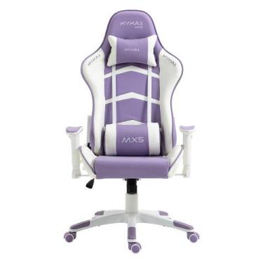 Imagem de Cadeira Gamer MX5 Giratoria Mymax, Branco e Roxo