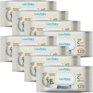 Imagem de Kit Com 8 Toalha Umedecida Lara Baby Premium Recém Nascido RN 120 Unid