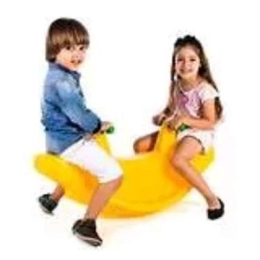 Imagem de Balanço Infantil Gangorra Jacare 2 Lugares Amarelo - Diversão Kids 