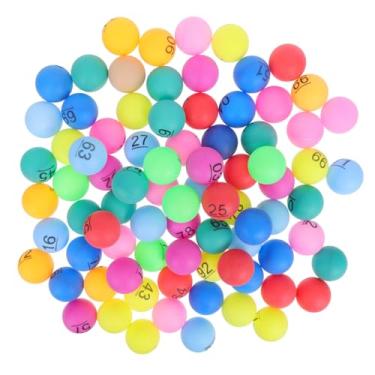 Imagem de Kisangel Bolas numeradas de 100 peças: bolas de sorteio numeradas coloridas de 1 a 100 - esferas de plástico pequenas de 4 cm para decoração de festa de jogos de bingo de loteria e entretenimento