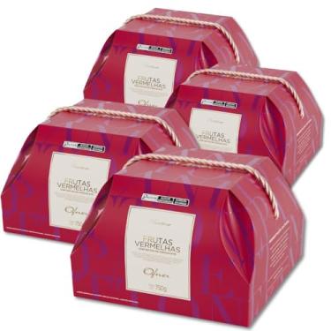Imagem de Panettone Ofner Frutas Vermelhas Kit 4 unidades 750g