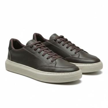 Imagem de Tenis Casual e Clean Masculino Polo London Club, Cano Baixo Couro Confort Premium (Café, BR, Adulto, Numérico, 41)