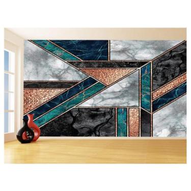 Imagem de Papel De Parede 3D Estilo Marmore Cores Formas 3,5M Mbr32 - Você Decor