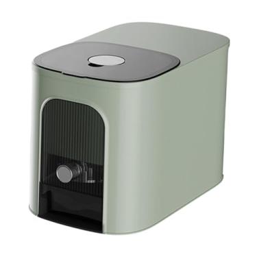 Imagem de Fenteer Distribuidor de arroz hermético Balde de arroz Recipiente de armazenamento de arroz Recipiente de grãos portátil para armário doméstico Restaurante, Verde 10kg