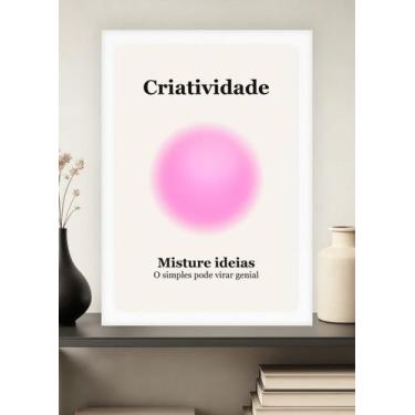 Imagem de Quadro Ideias/Arte/Criatividade com Vidro e Moldura Branca Tamanho:21c