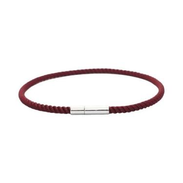 Imagem de Pulseira De Corda Vermelha Masculina 3mm Em Aço Inoxidável Fina Para E