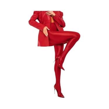 Imagem de Meia Calça Feminina De Cintura Alta Slim Fit Super Elástica Casual Par