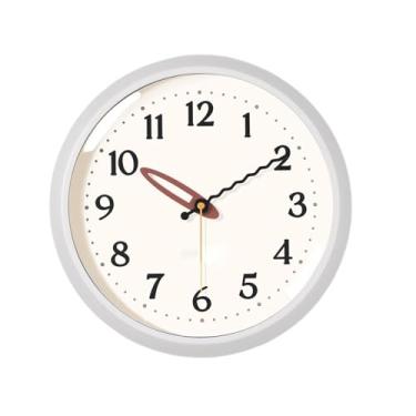 Imagem de Relógio de parede Relógio de parede moderno e minimalista, silencioso, alimentado por bateria, para uso doméstico. Fonte grande para decoração de casa(Branco)
