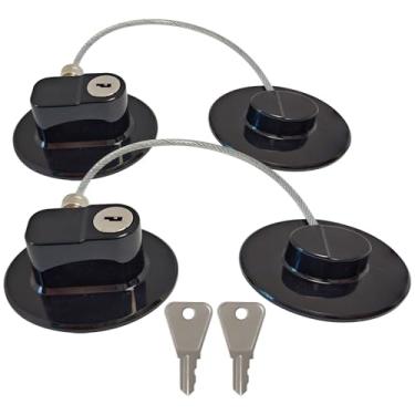 Imagem de Trava de segurança para porta de geladeira - trava adesiva sem broca com chaves para geladeira, armário, gaveta e muito mais, durável e fácil instalação (pacote com 2)