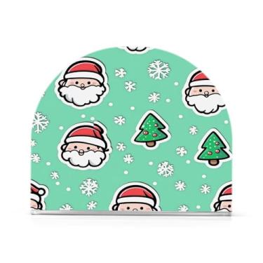 Imagem de Wassud Porta-guardanapos de acrílico de Natal Papai Noel, dispensador de guardanapos de papel moderno em forma de U para mesa, cozinha, sala de jantar, bancada 1 peça (comporta 50-60 guardanapos)