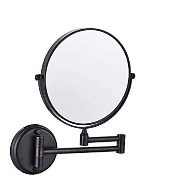 Imagem de Espelho de banheiro, espelho de maquiagem montado na parede espelho de banheiro 20 cm espelho de maquiagem espelho cosmético dupla face rotação 360