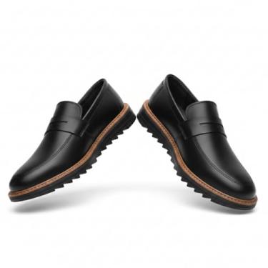 Imagem de Sapato Social Masculino Oxford Confortável Couro Sintético Premium Solado Tratorado Antiderrapante Palmilha Macia Casual e Social (Preto, BR, Adulto, Numérico, 38)