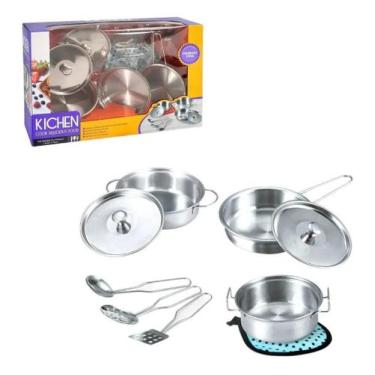 Imagem de Kit De Panelinhas Inox Infantil Com 9 Peças - J24685 Inox - Shiny Toys
