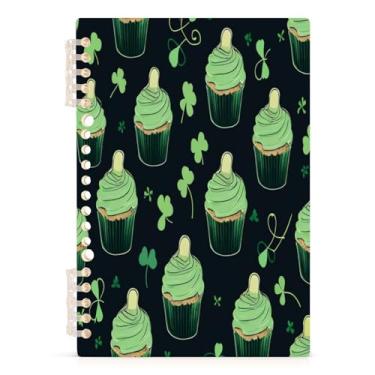 Imagem de Burbuja Caderno St. Patrick Bolo, papel pautado universitário A5 com 60 folhas, fichário para escritório, 1 pacote