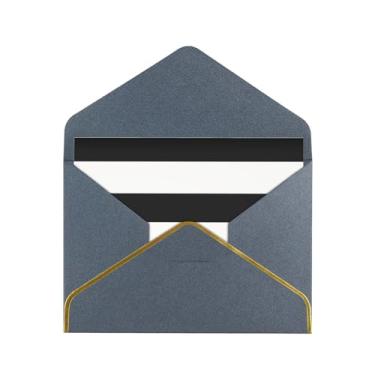 Imagem de SKKNT Cartões de felicitações com listras pretas e brancas impressas para todas as ocasiões, convites de festa de aniversário de casamento, 12,7 x 15,2 cm