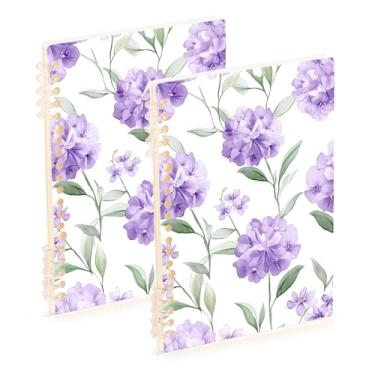 Imagem de Burbuja Cadernos com nome, papel pautado universitário A5 com 60 folhas, fichário para escritório, 2 unidades