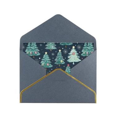 Imagem de Cartões comemorativos com estampa de estrelas de árvore de Natal para todas as ocasiões, convites de festa de aniversário de casamento, 12,7 x 15,2 cm