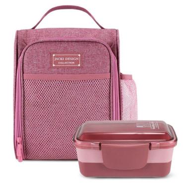 Imagem de Kit Bolsa Térmica E Pote De Marmita 2 Andares Concept Rosa