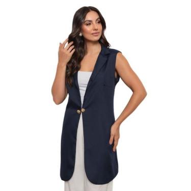 Imagem de Jaleco Colete Feminino Alexandra Azul Marinho - gardenia jalecos, M