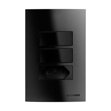 Imagem de Interruptor Soprano Brava Up 2 Teclas Simples - +1 Tomada 2P+T 10A 250