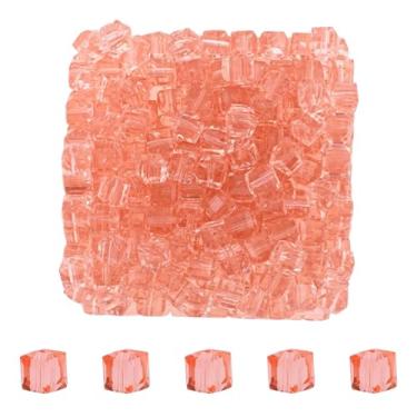 Imagem de Mandala Crafts Contas de cristal de cubo rosa de 6 mm – 300 contas de vidro facetadas para fabricação de joias, pulseiras, colares, brincos e contas