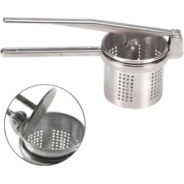 Imagem de Espremedor de Batata Inox Manual 26,5x9cm | Amassador de Batata, Legumes e Alimentos Cozidos Profissional, Alça Longa Resistente, Purê de Batata