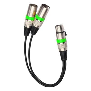 Imagem de TTETTZ Cabo Divisor, 1 XLR Fêmea para 2 XLR Macho, Cabo Y, 30 Cm para Gravação com Equalizador, Verde