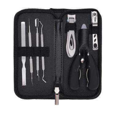 Imagem de Yinhing Kit de Remoção de Unhas de Aço Inoxidável Conjunto de Ferramentas Profissionais de Pedicure para Unhas Grossas Alicate de Cutícula e Cortador 7 PeçAs Kit de Cuidados Com As