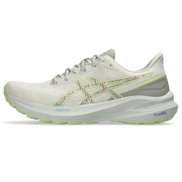 Imagem de ASICS Tênis de corrida masculino GT-1000 13, Banho natural/verde limão, 46