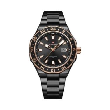 Imagem de Relógio Esportivo De Quartzo NAVIFORCE Em Aço Inoxidável Luxuoso Com C