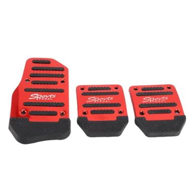 Imagem de Fockety Capa antiderrapante para pedais do carro, capas de liga de alumínio para pedais do acelerador e freio para uma condução segura, kit protetor para o pedal acelerador