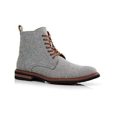 Imagem de Polar Fox Brooke MPX806061 Botas Chukka de lã cinza e couro com cadarço com fecho de zíper, Cinza (poeira), 7