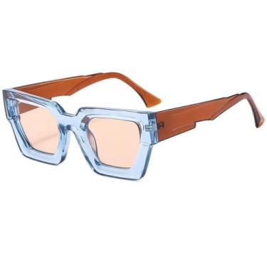 Imagem de Óculos de Sol UV400 - Lentes Cinza Bicolores Estilo Punk para Homens e Mulheres, Esportes ao Ar Livre, Corrida e Ciclismo, Azul Champagne