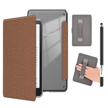 Imagem de Akacy Capa leve de TPU transparente e textura de tecido macio para Kindle Paperwhite 6,8 (Geração 2021, números de modelo M2L3EK), com despertar/hibernar automático (8)