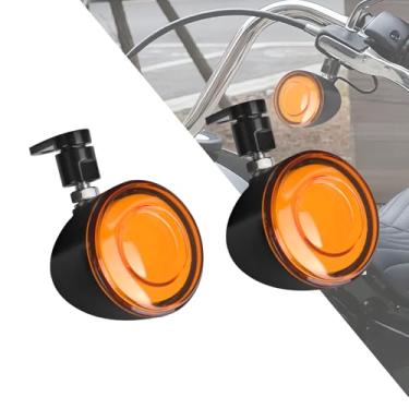 Imagem de HDBUBALUS Luz de seta luzes de LED com kit de realocação adequado para Harley Sportster 883 1200 Dyna Touring Road King FLHR Road Glide Softail 1986-2024 (amarelo + preto)