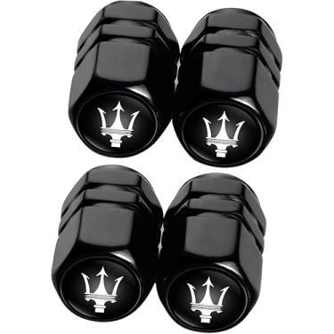 Imagem de Tampas de haste de válvula de pneu de carro de metal compatíveis com Maserati Quattroporte, Ghibli, Levante Tampa de roda para todos os modelos, tampas de válvula de ar, acessórios de decoração de
