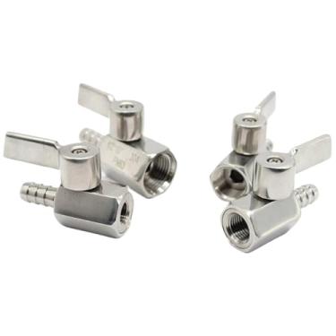 Imagem de Fêmea 1/20.3 cm - 3/10.2 cm BSP x 7-20 mm Mangueira Barb Mini Válvula de Esfera Sanitária Cerveja Homebrew SUS 304 Aço Inoxidável Com Alça Inoxidável (3I4 pol. X 16 mm 284g)