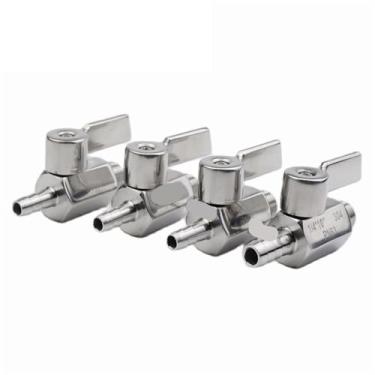 Imagem de Válvula esférica cabo de aço inoxidável 1/20.3 cm 1/10.2 cm 3/20.3 cm 1/5.1 cm a 8/10/12 mm adaptador de pagode de tubo fêmea macho 304 válvula de esfera de 2 vias 1 peça (1/5.1 cm, rosca fêmea_barra