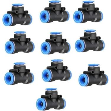 Imagem de Conectores pneumáticos, conexões pneumáticas de 6 mm, conectores tipo T, mangueira de água, conexão rápida para mangueira de ar e água