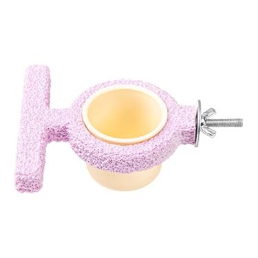 Imagem de Alimentador de gaiola de pássaro, tigela alimentadora de pássaros com poleiro para gaiola, prato de comida de canário, para periquito de conure, cacatua, calopsita Lovebird