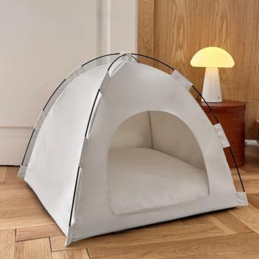 Imagem de Tenda para Pets com Almofada – Barraca Confortável e Aconchegante para Gatos e Cães Pequenos(Cinza)