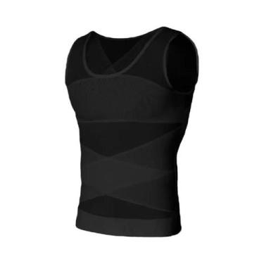 Imagem de Camiseta De Compressão Slimming Masculina Modeladora De Corpo Controle