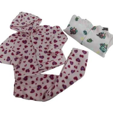 Imagem de Conjunto Soft Menina Frio Inverno Capuz Tam 1 2 3 Infantil - MMS Sport