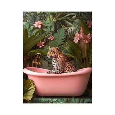 Imagem de Arte Em Tela De Pintura Abstrata De Animais Coloridos: Tigre, Chita, G