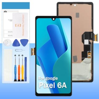 Imagem de Substituição de tela TFT para Google Pixel 6A GX7AS GB62Z G1AZG 15.5 cm Display LCD Touch Digitalizador, montagem completa com moldura (sem impressão digital)