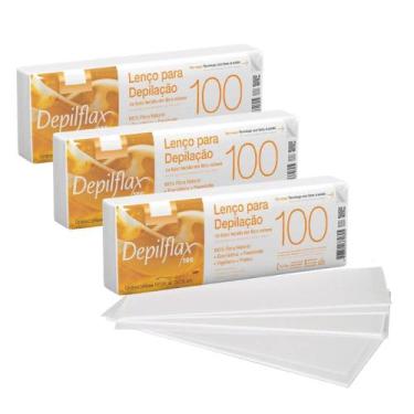 Imagem de Kit 300 Lenços para Depilação Fibra Natural Depilatório Depilflax 