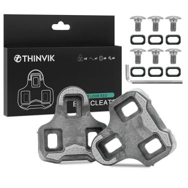 Imagem de Thinvik Chuteiras de bicicleta para Look Keo Grip, Road Bike Look Keo Cleat com design de borracha antiderrapante, conjunto de grampos de bicicleta para ciclismo interno e externo - flutuação de 0°/3°